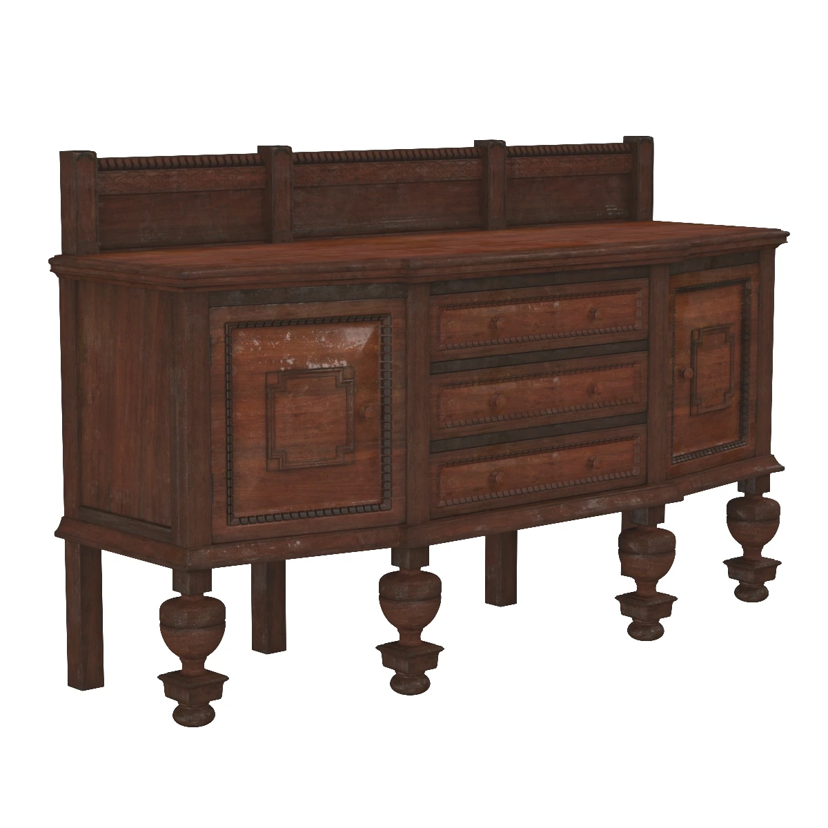 Oak Sideboard Late 19th Century English 3D Model_01