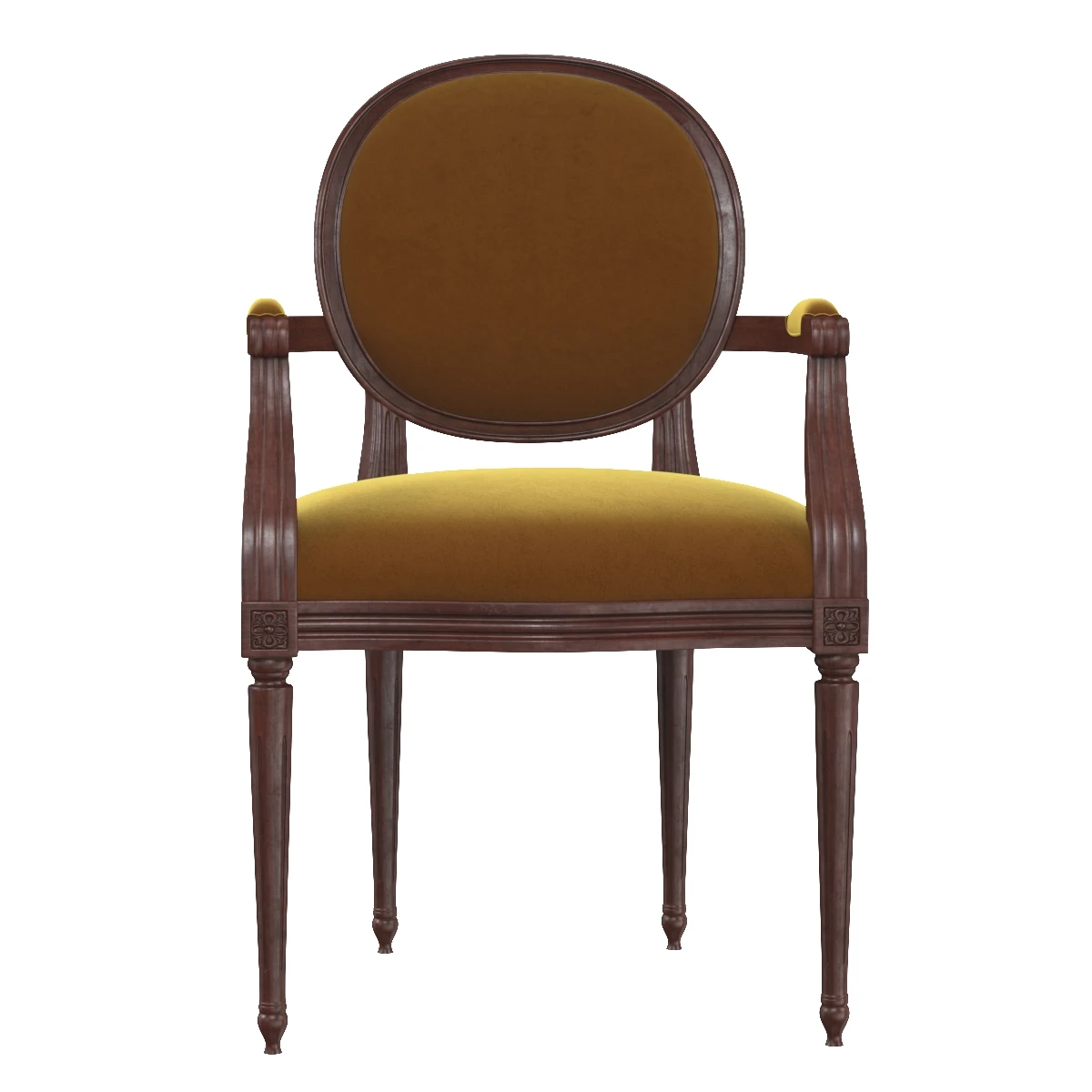 Oval Back Dining Chair with Arms 3D Model_06