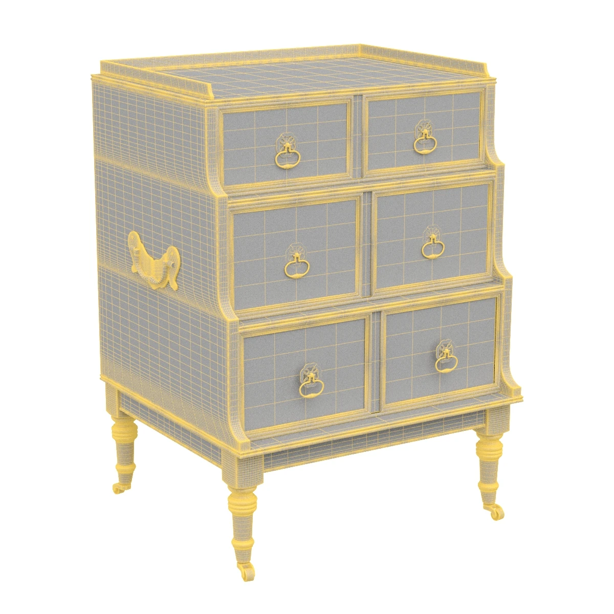 Pair Of Regency Waterfall Hardwood Side Table 3D Model_07