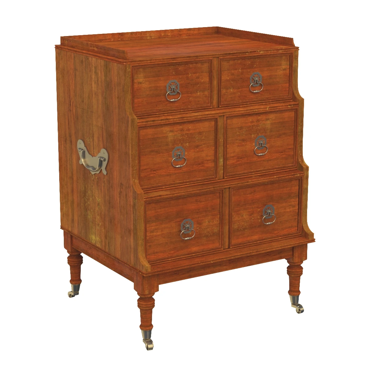 Pair Of Regency Waterfall Hardwood Side Table 3D Model_01