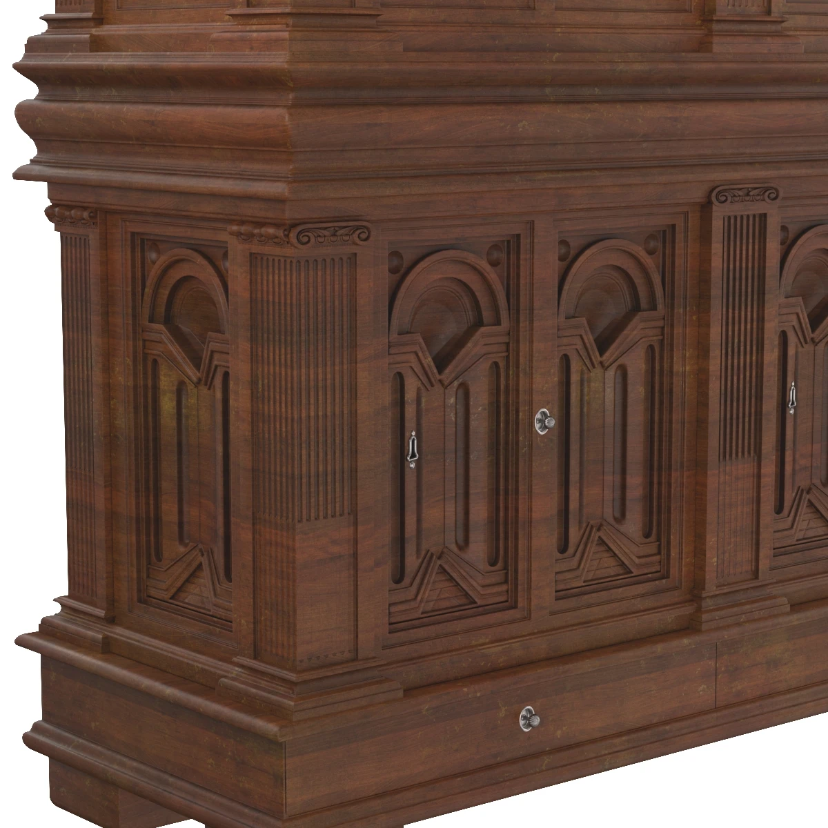 Renaissance Palace Wardrobe With Perspectival Views 3D Model_05