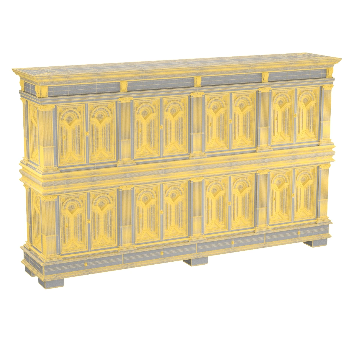 Renaissance Palace Wardrobe With Perspectival Views 3D Model_07