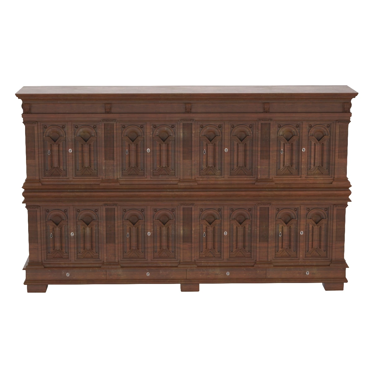 Renaissance Palace Wardrobe With Perspectival Views 3D Model_06