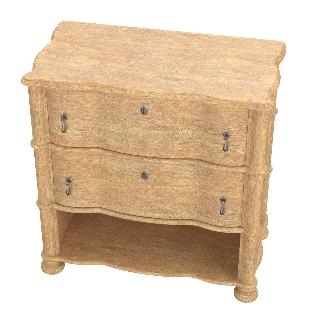 Serpentine 2 Drawer Side Table 3D Model_03