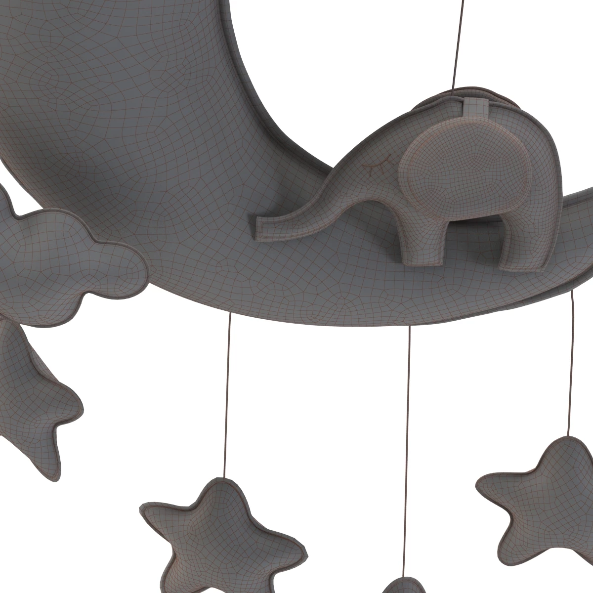 Star Sun Moon Cloud Pillow 3D Model_07