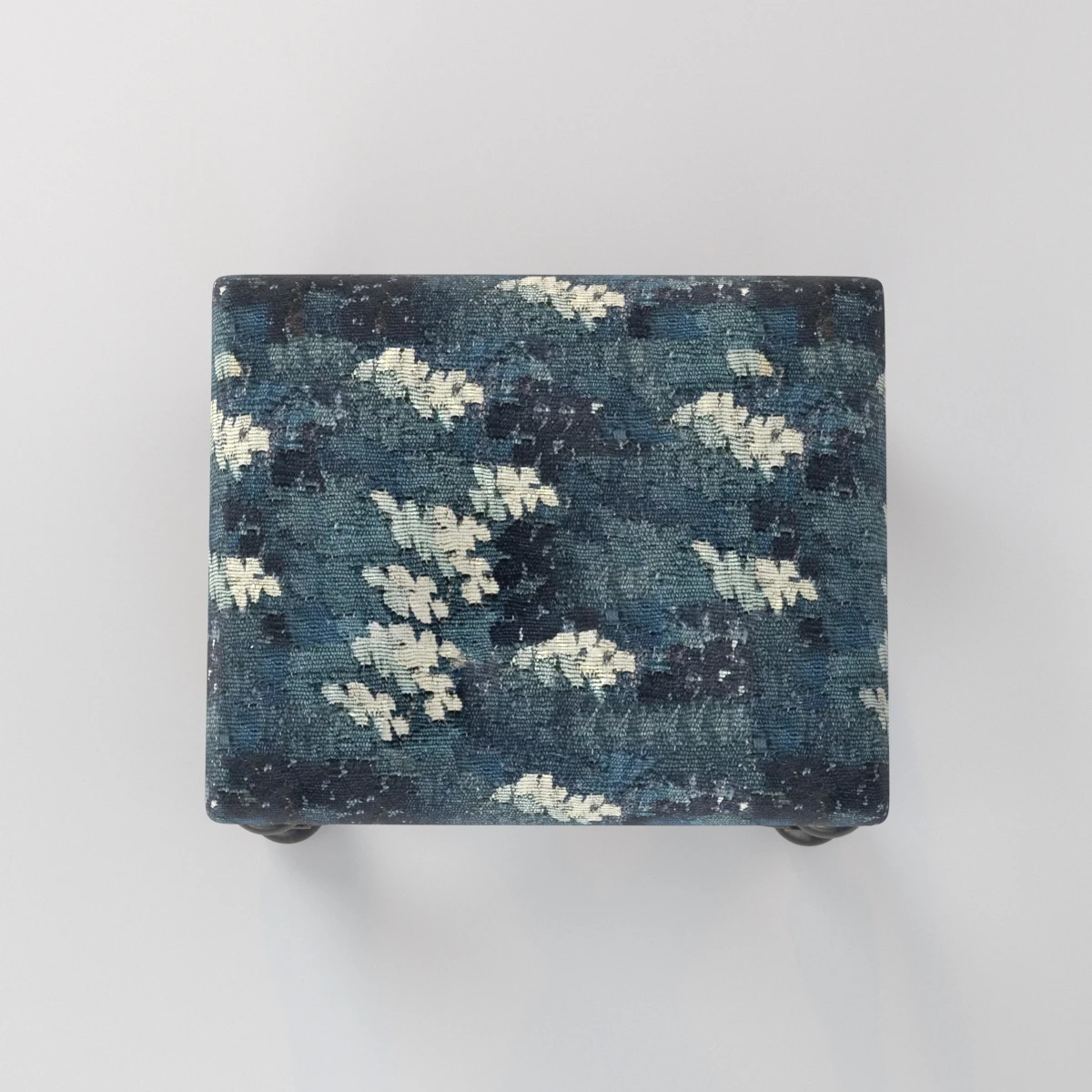 Stool Baroque Upholstered Oak Ebonised X Stretcher Tapestry Verdure Bird 3D Model_06