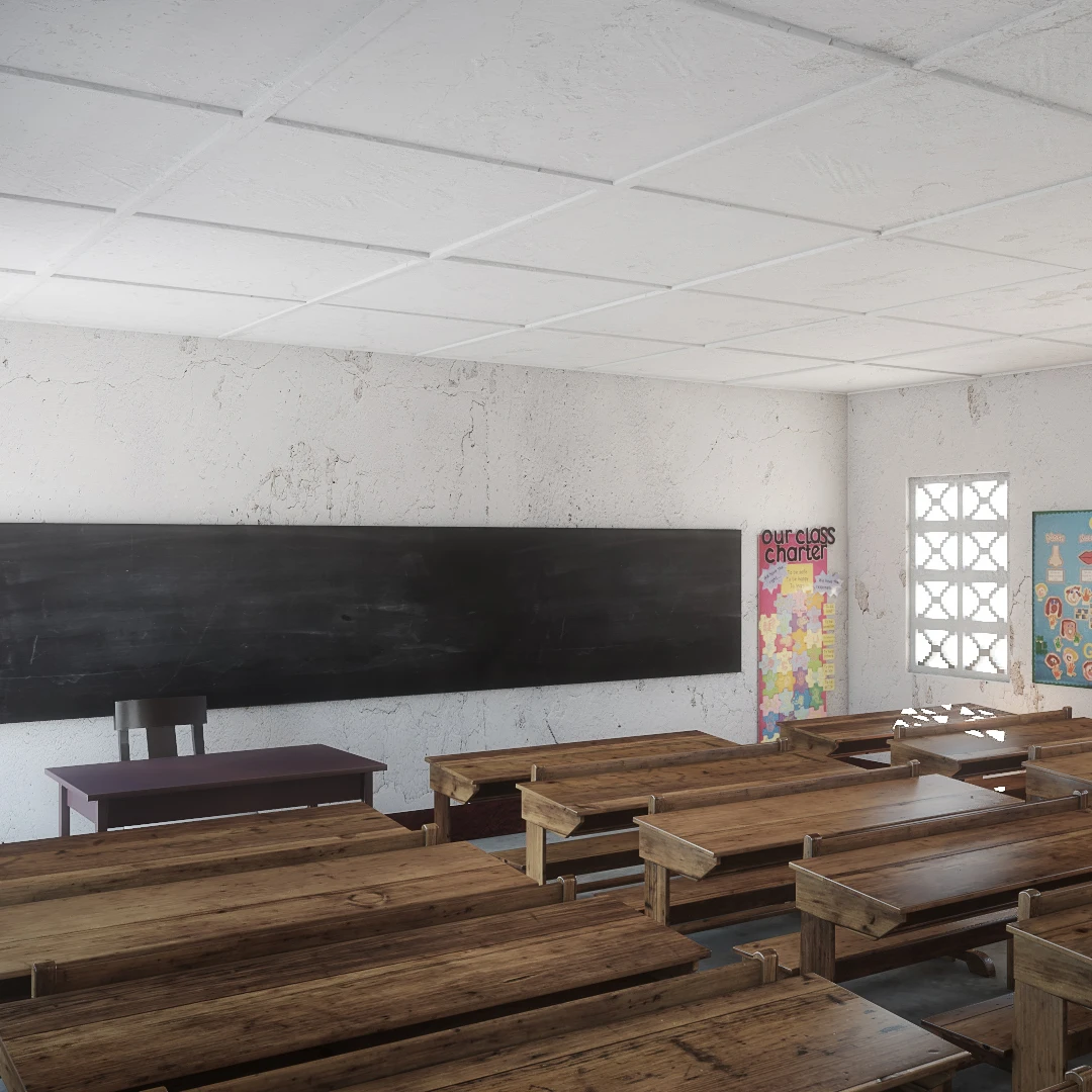African Primary School Architecture Uganda Classroom V1 3D Model_04
