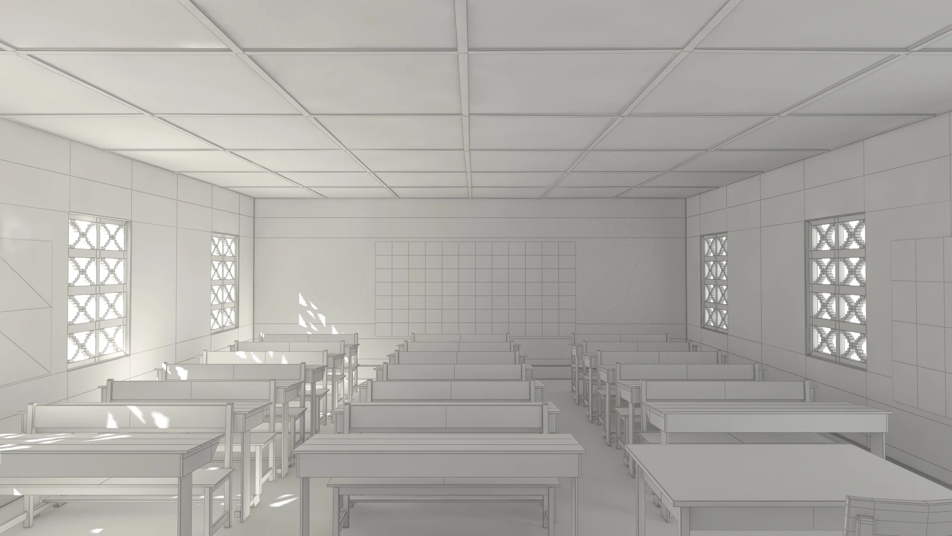 African Primary School Architecture Uganda Classroom V1 3D Model_012