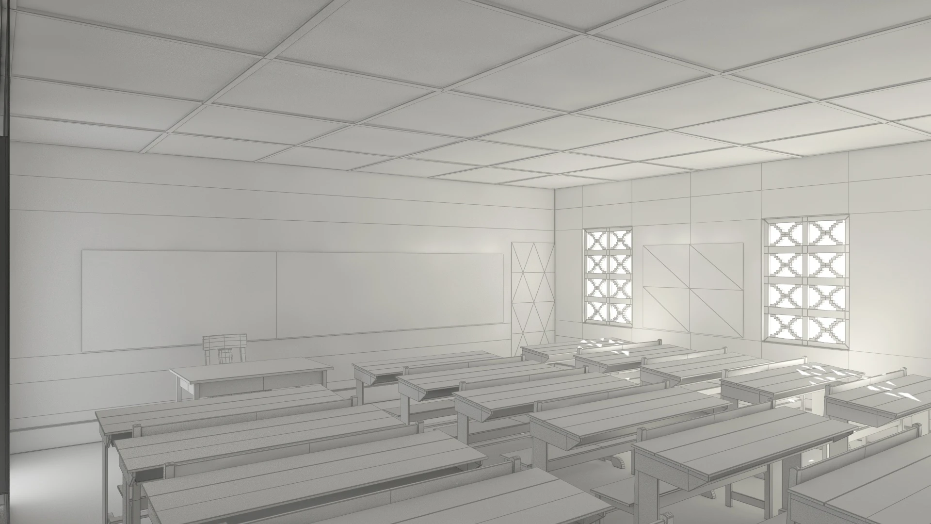 African Primary School Architecture Uganda Classroom V1 3D Model_010