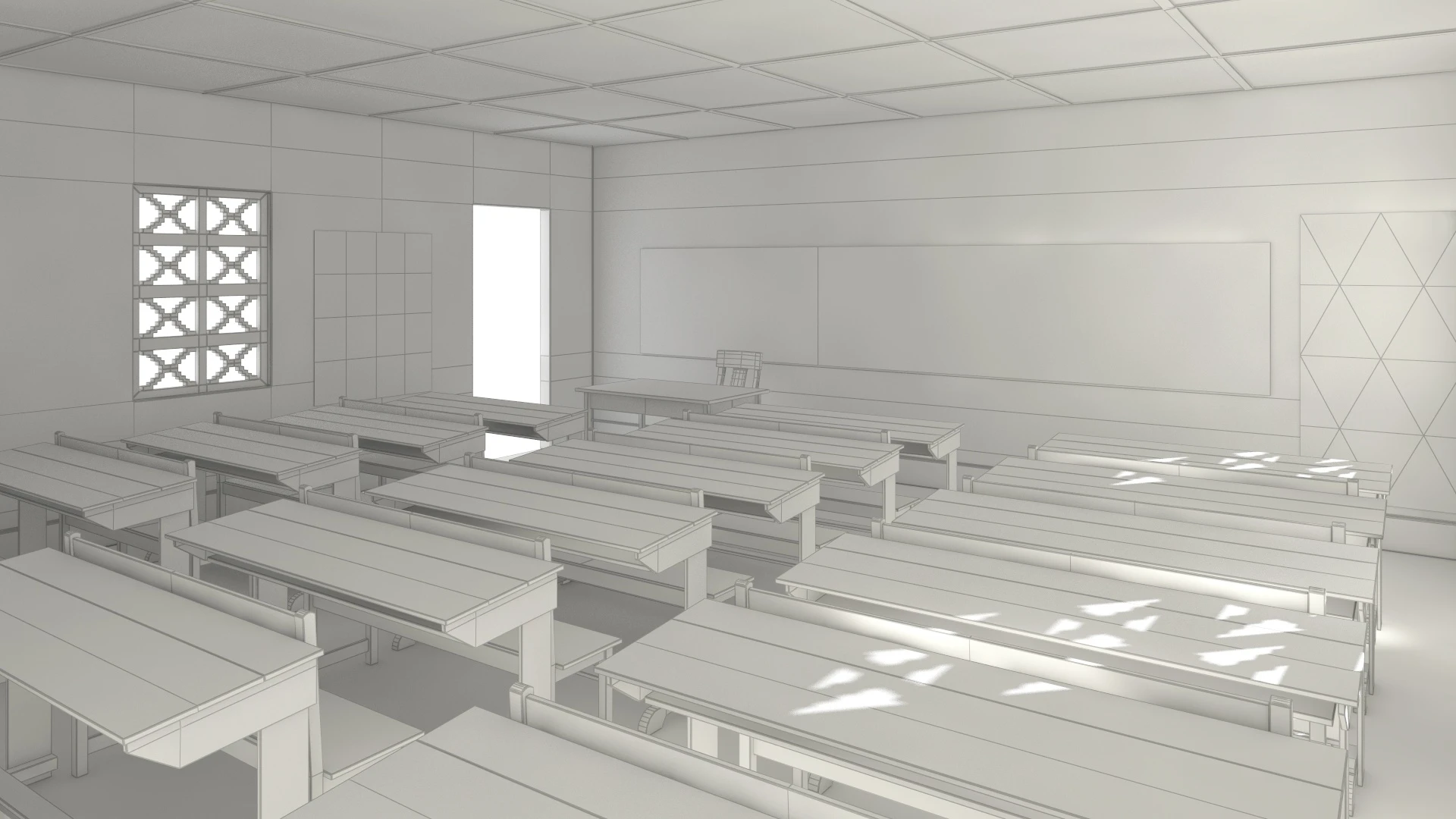 African Primary School Architecture Uganda Classroom V1 3D Model_011