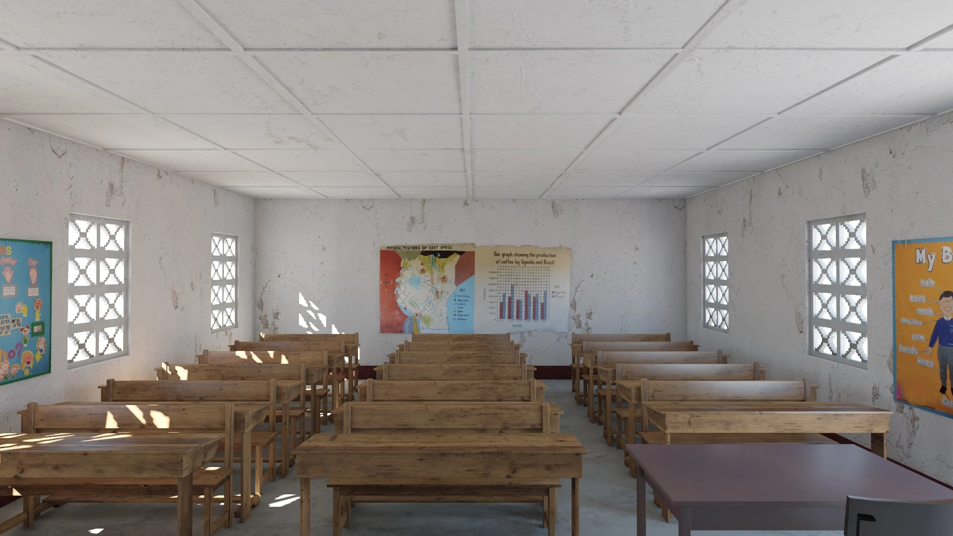African Primary School Architecture Uganda Classroom V1 3D Model_06