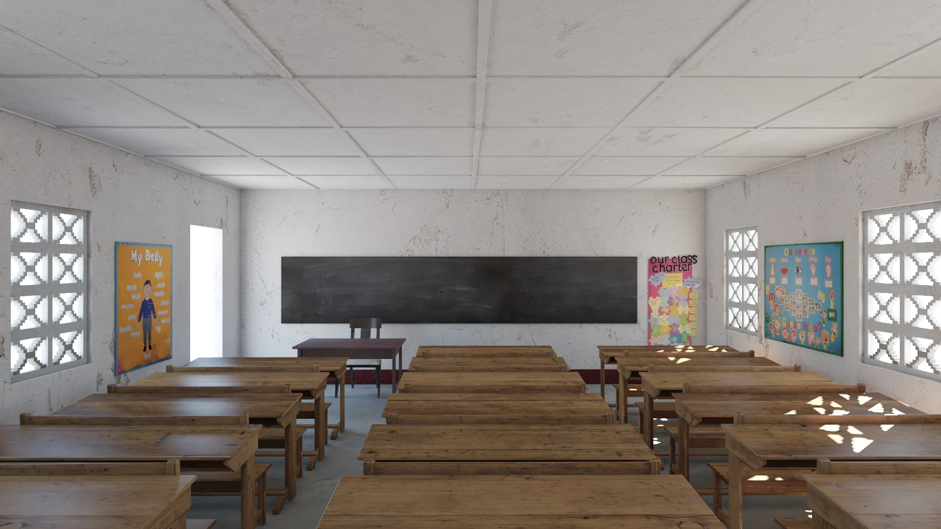 African Primary School Architecture Uganda Classroom V1 3D Model_07