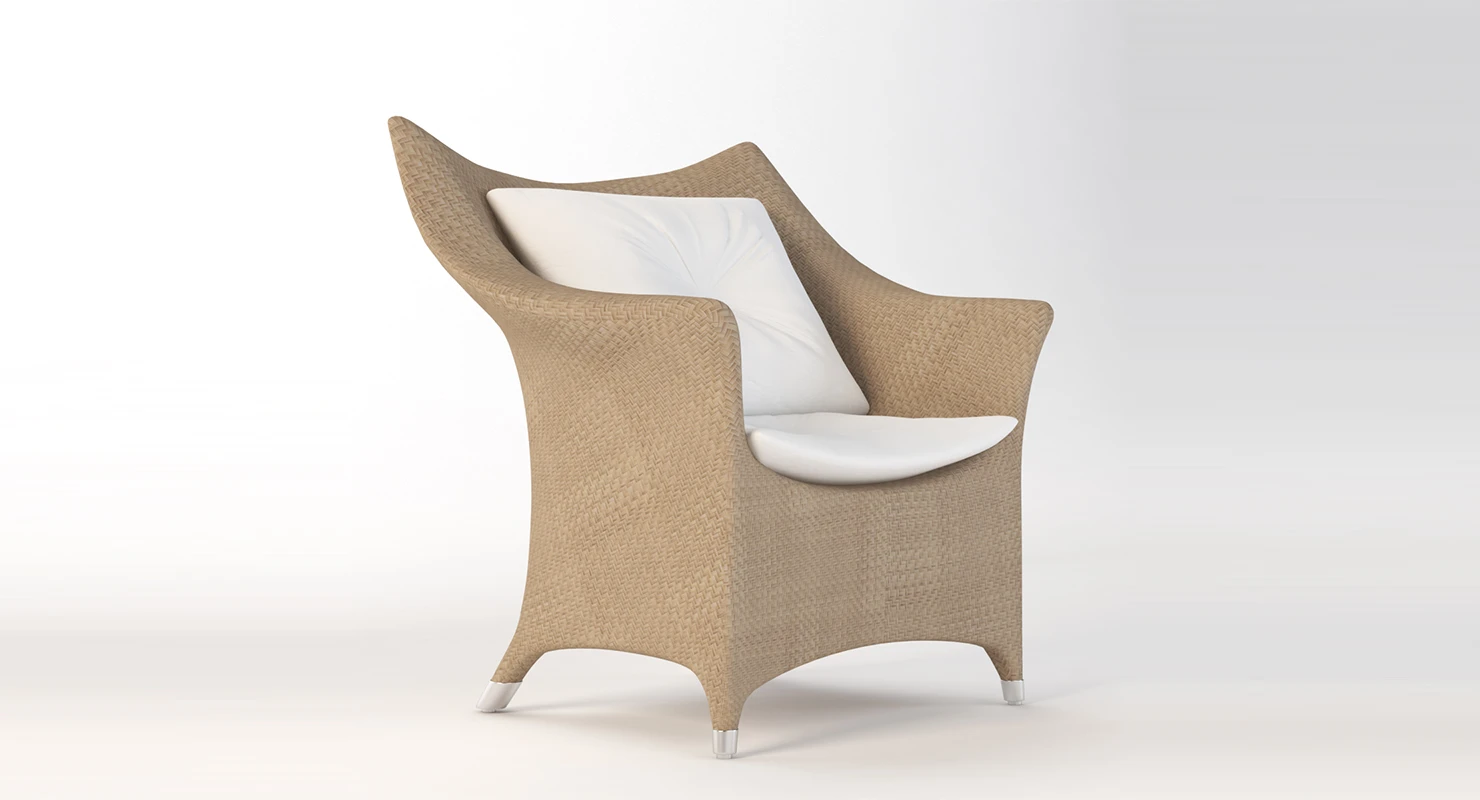 Amari Vita Outdoor Rattan Lounge Chair By Janice Feldman 3D Model_01