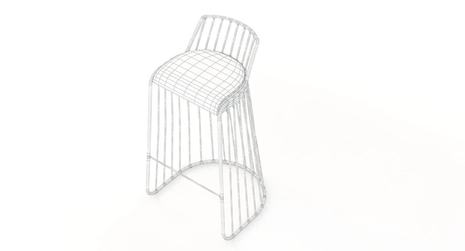 Brides Veil Leather Stool 3D Model_012