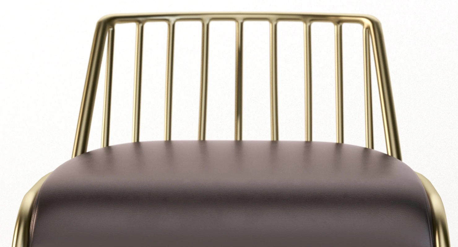 Brides Veil Leather Stool 3D Model_03