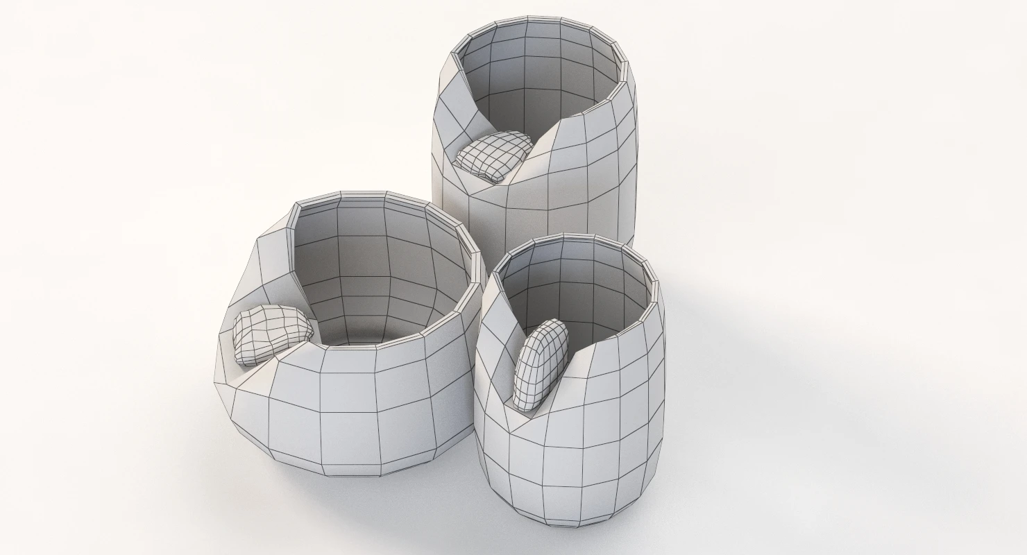 Ceramic Vases With Raw Stones By Martin Azua 3D Model_014