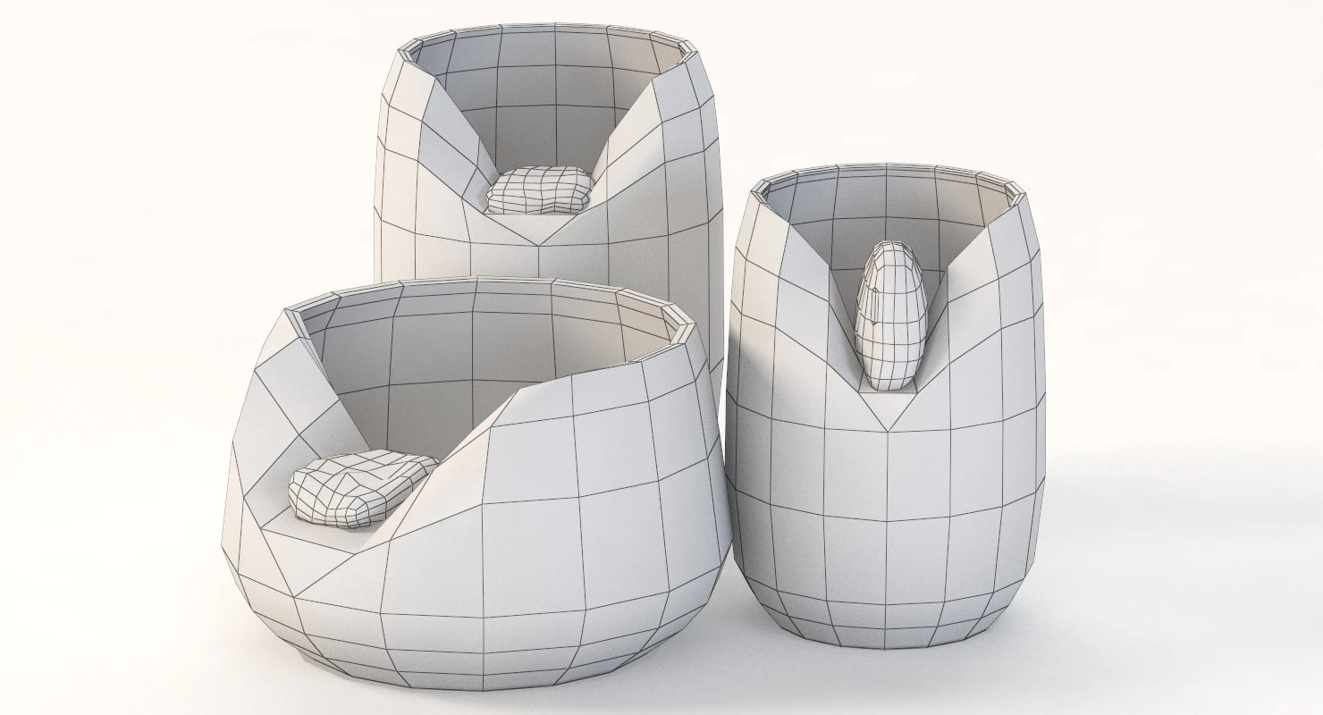 Ceramic Vases With Raw Stones By Martin Azua 3D Model_012