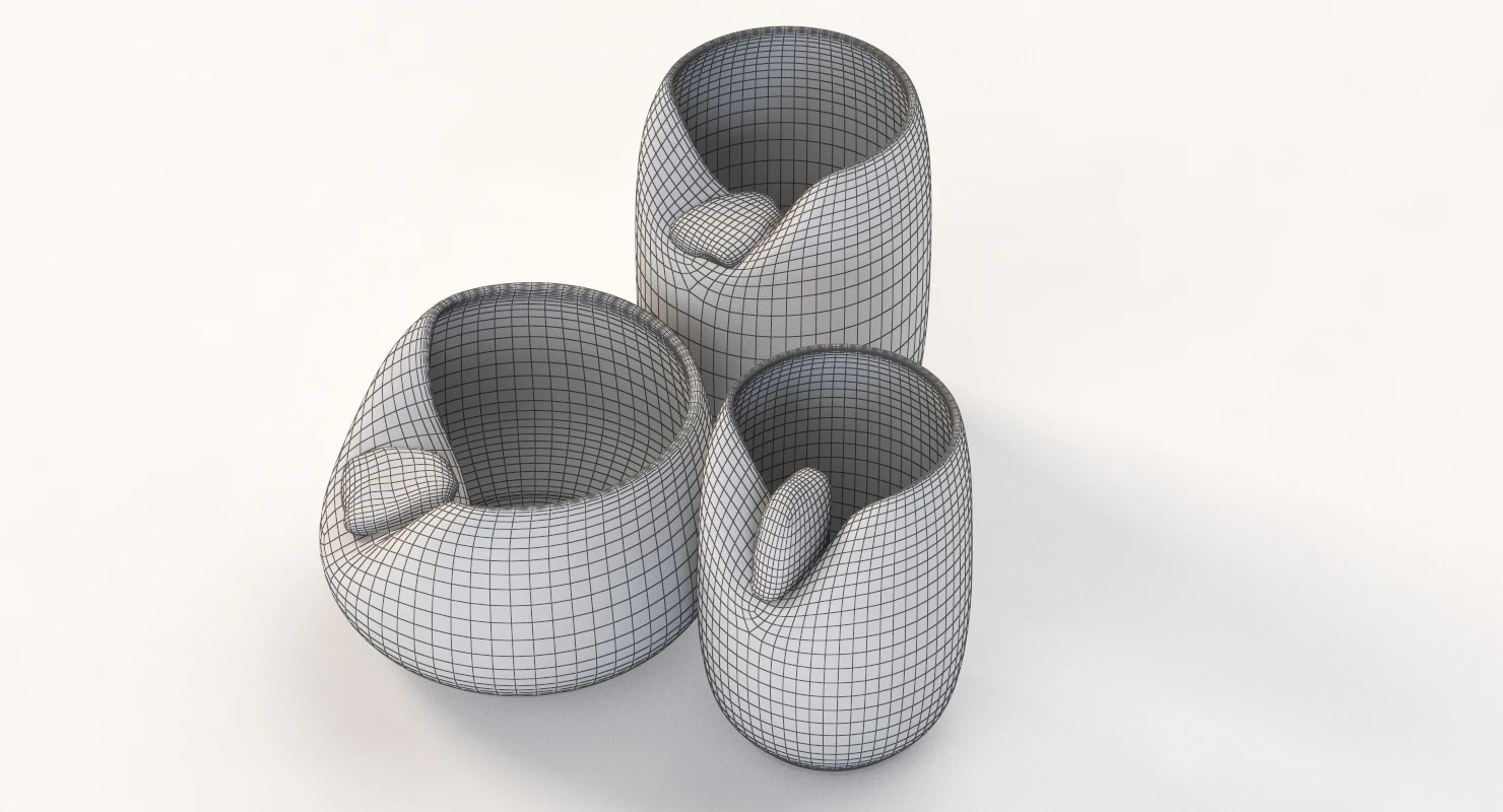 Ceramic Vases With Raw Stones By Martin Azua 3D Model_013