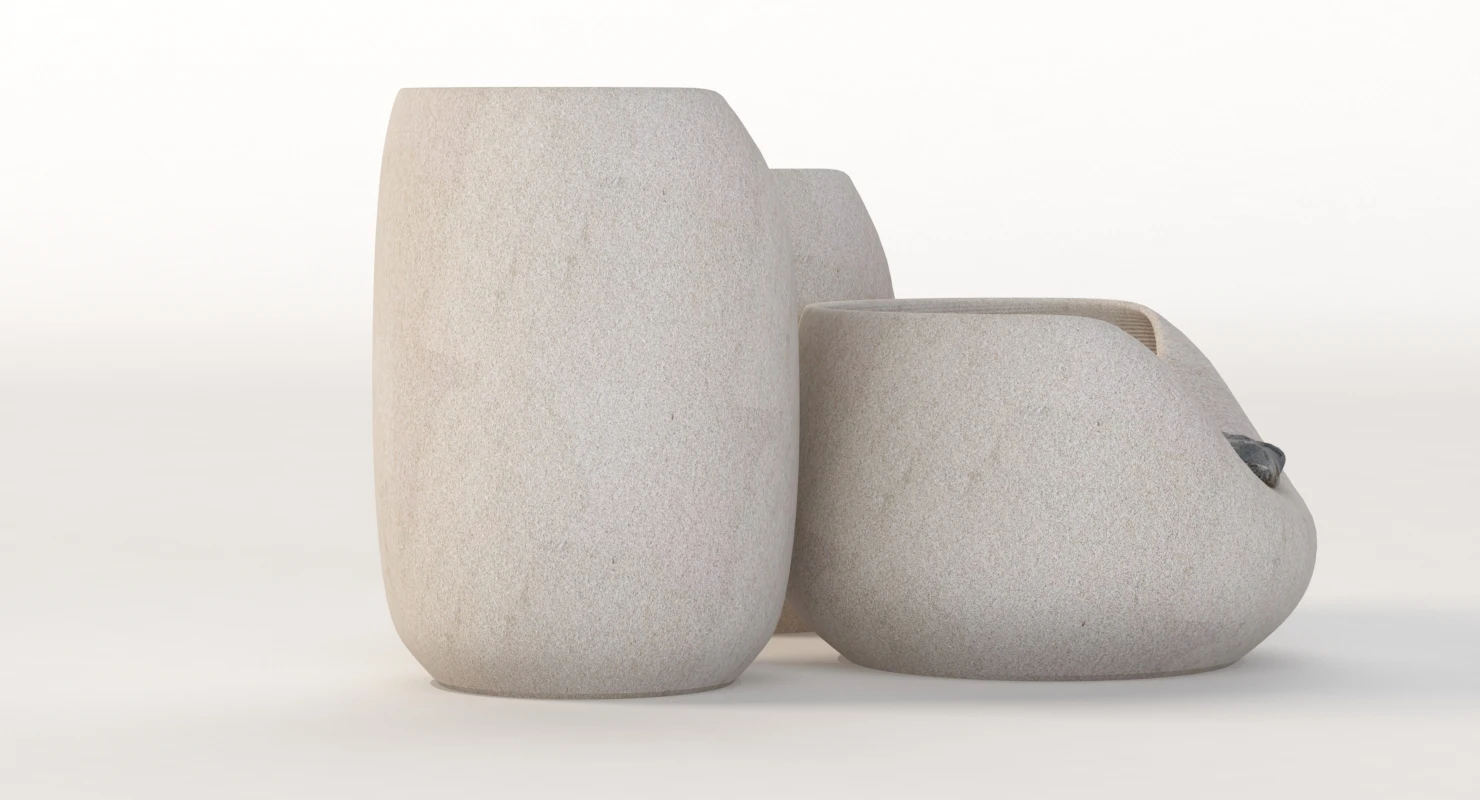 Ceramic Vases With Raw Stones By Martin Azua 3D Model_06