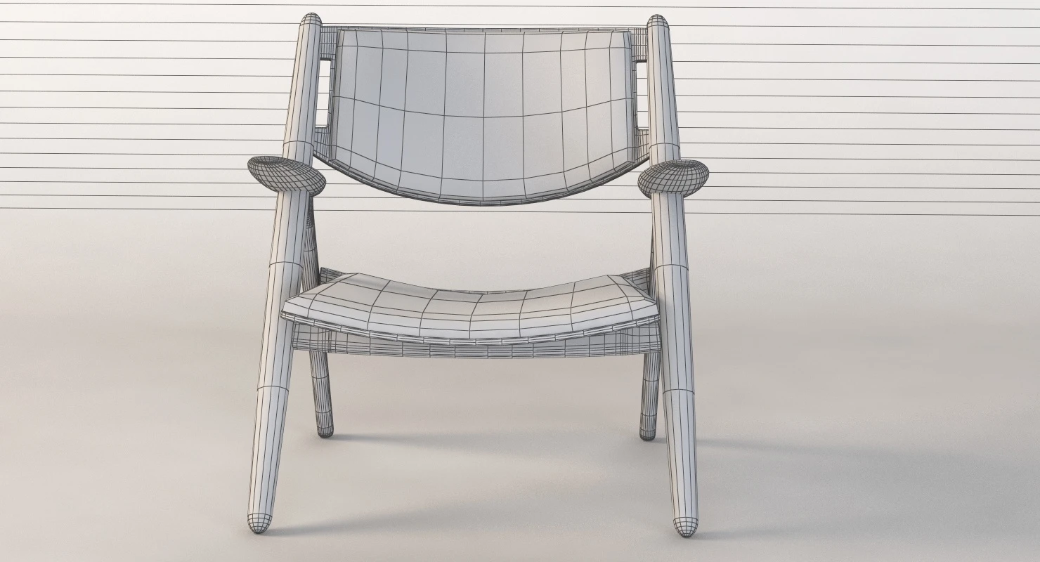 CH28P Carl Hansen and Son Armchair by Hans J Wegner 3D Model_011