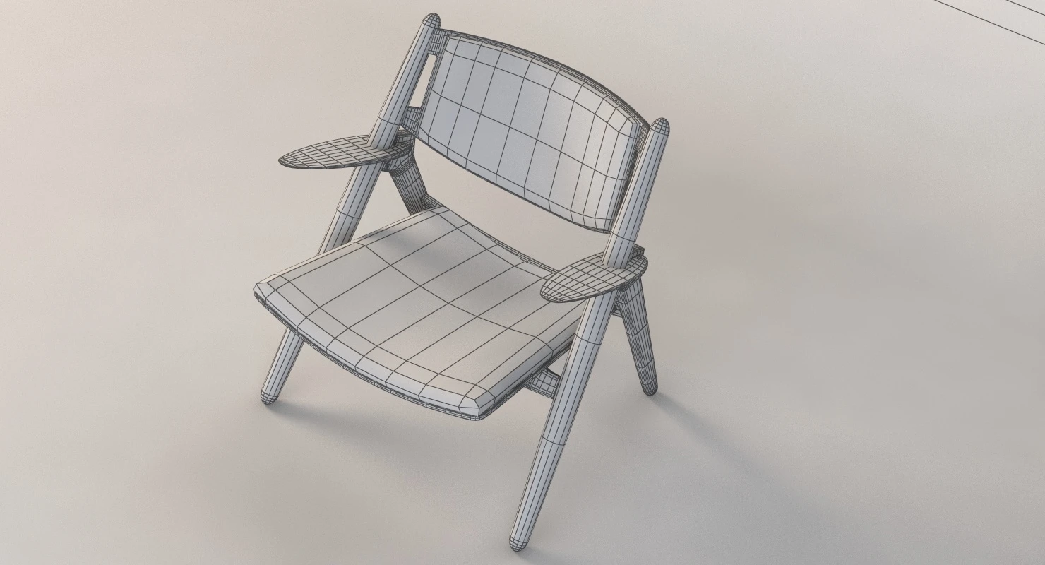 CH28P Carl Hansen and Son Armchair by Hans J Wegner 3D Model_013