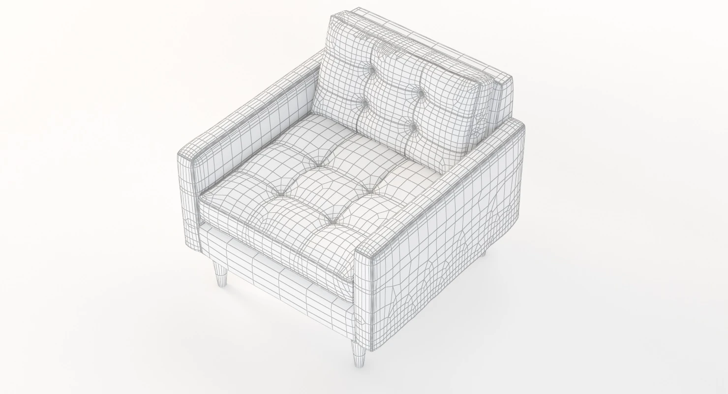 Crate And Barrel Tufted Petrie Midcentury Club Chair 3D Model_012