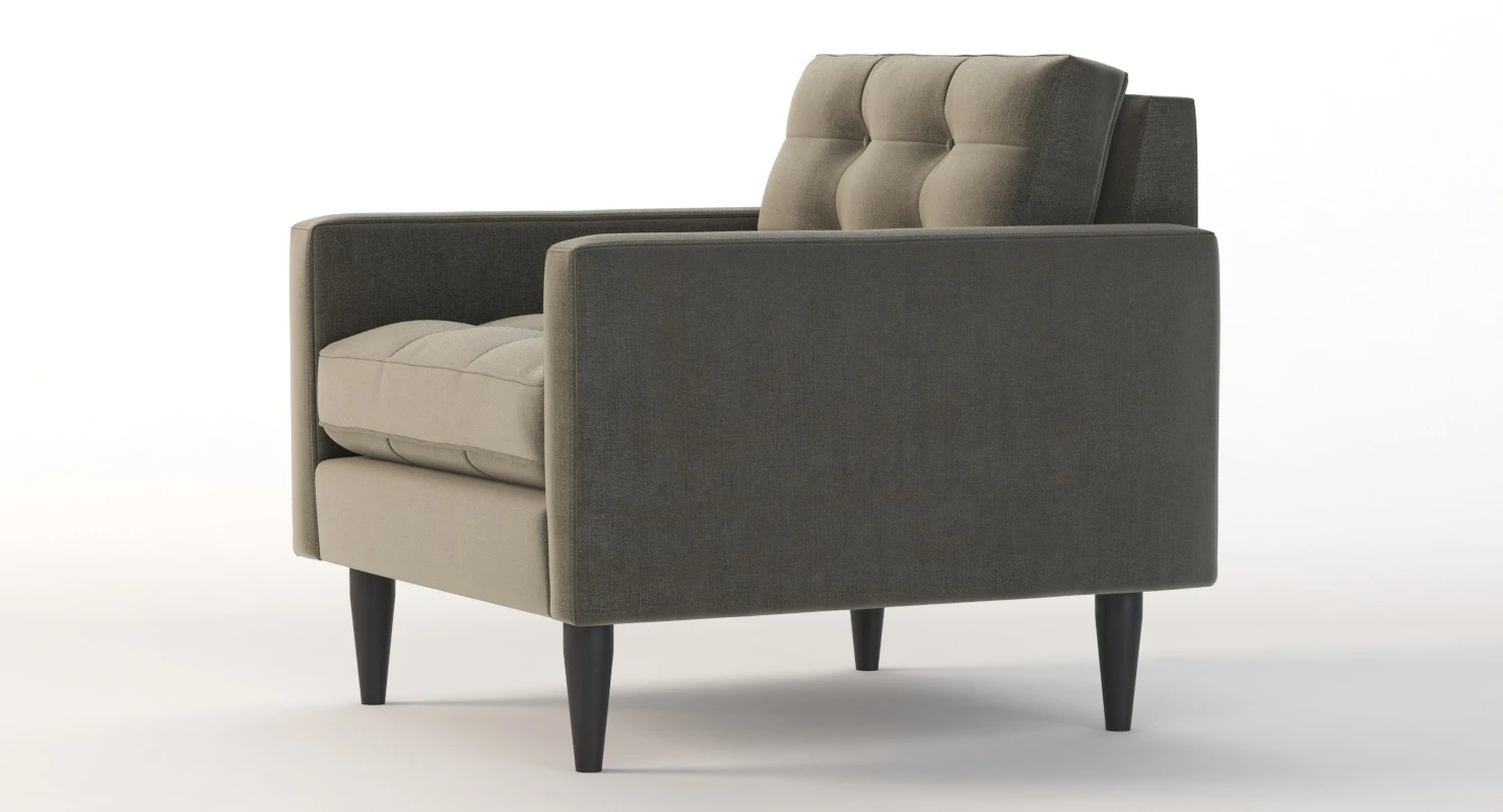 Crate And Barrel Tufted Petrie Midcentury Club Chair 3D Model_08