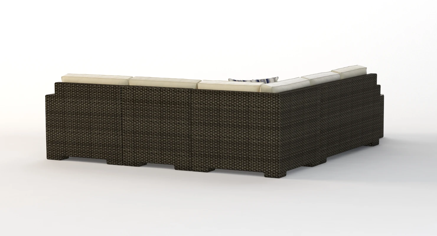 Crate and Barrel Ventura Umber Outdoor wicker Sofa Set V2 3D Model_05
