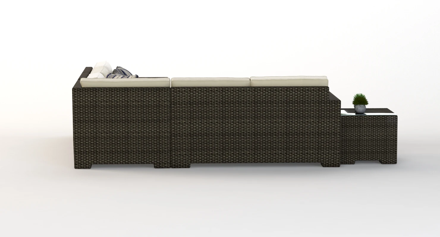 Crate and Barrel Ventura Umber Outdoor wicker Sofa Set V2 3D Model_04