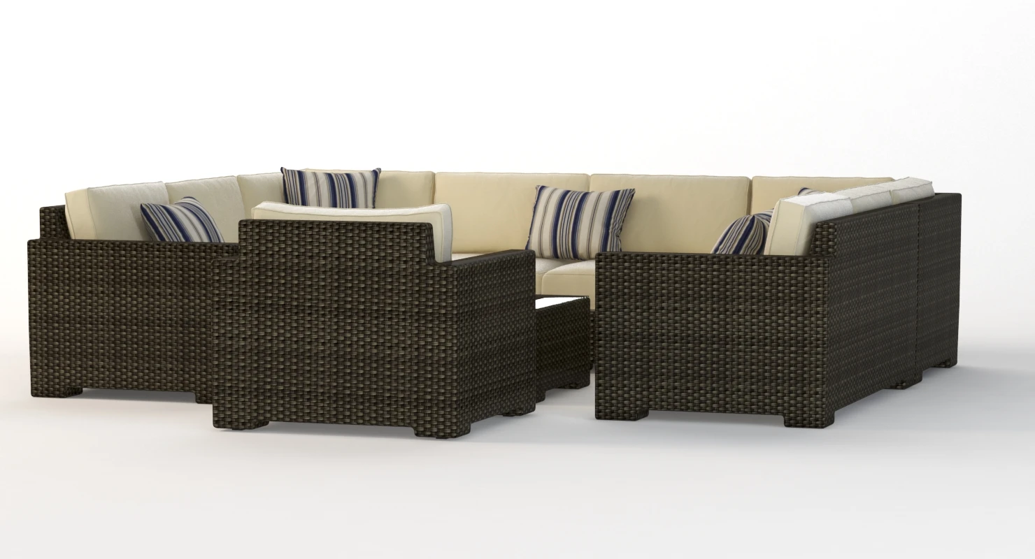 Crate and Barrel Ventura Umber Sofa Set V1 3D Model_010