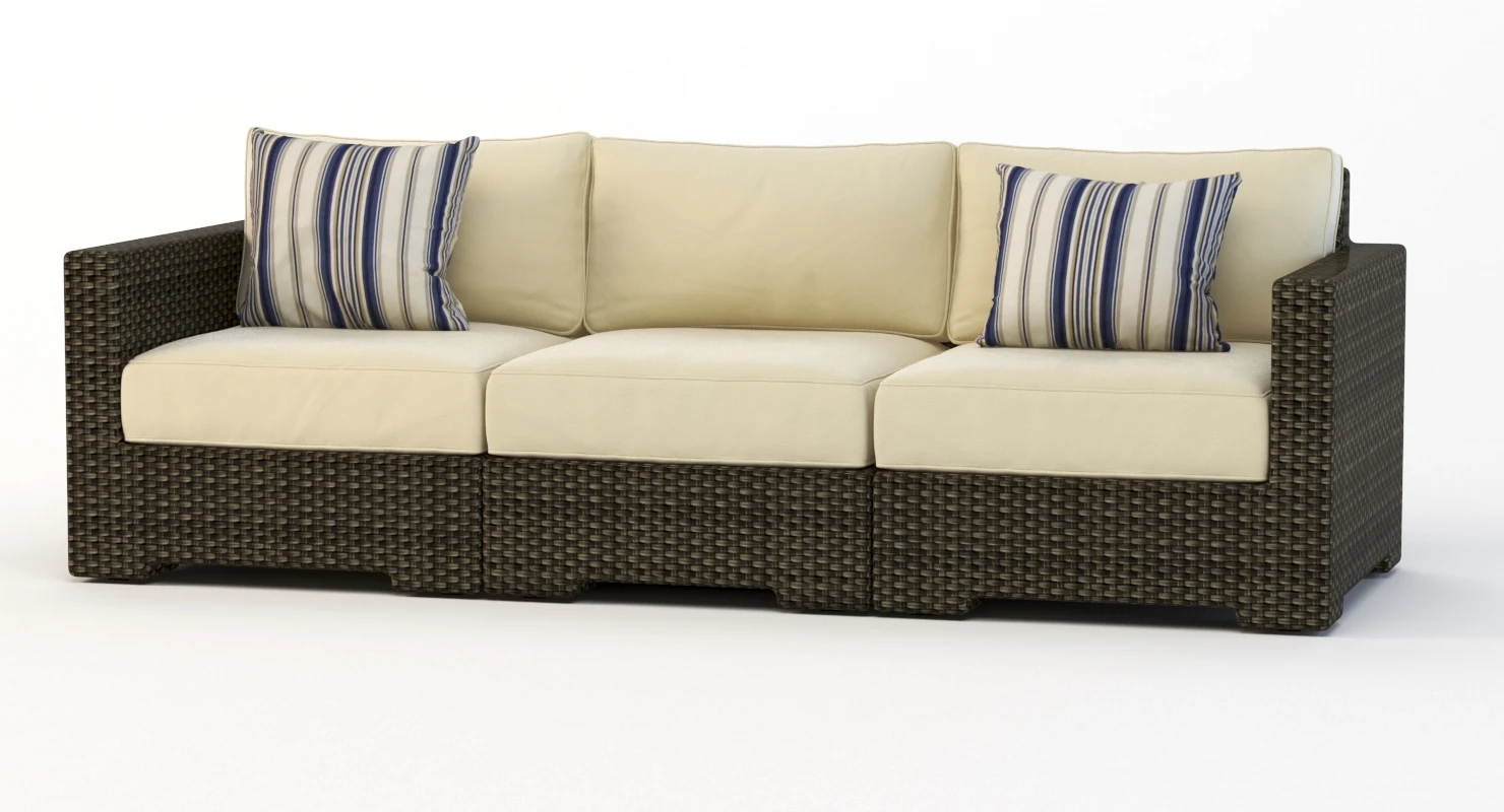 Crate and Barrel Ventura Umber Three Seater Sofa 3D Model_09