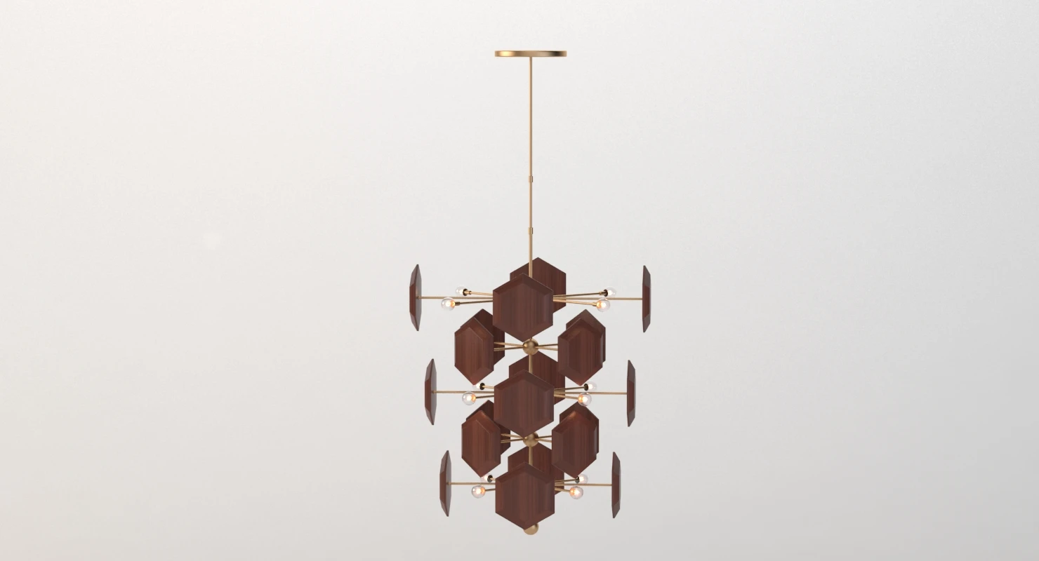 Currey Honeycomb Chandelier 3D Model_04