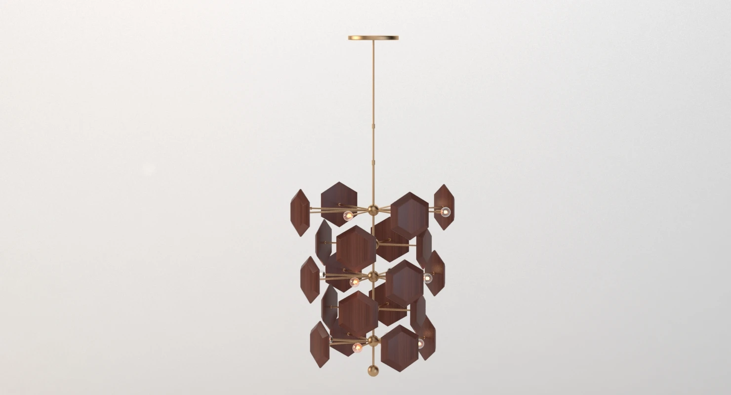 Currey Honeycomb Chandelier 3D Model_09