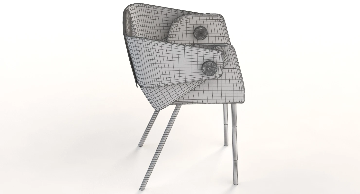 Da A Tatou Metal Chair By Angeletti Ruzza 3D Model_013