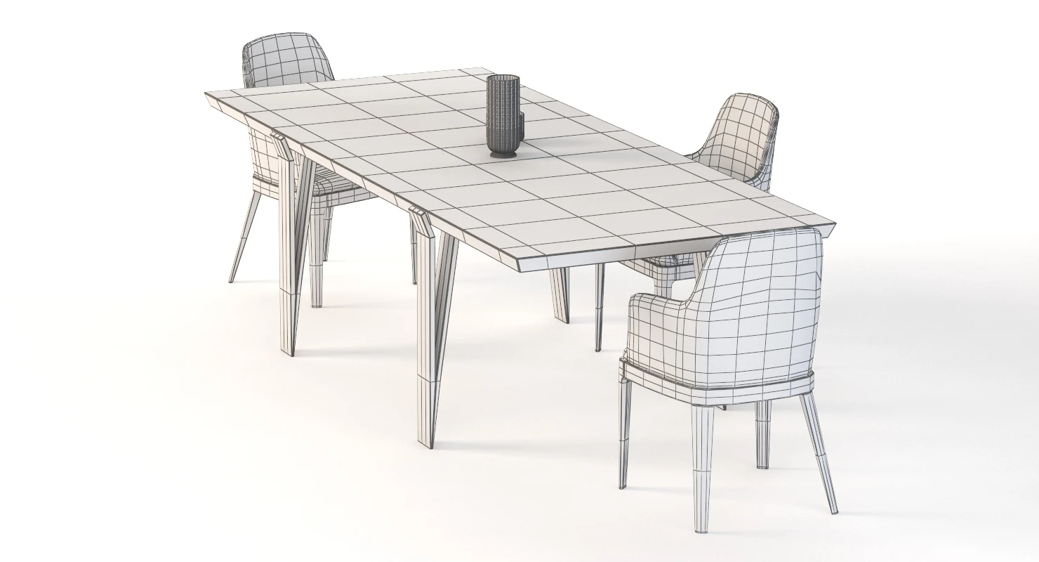 David Dining Table 102 And Chair 3D Model_011