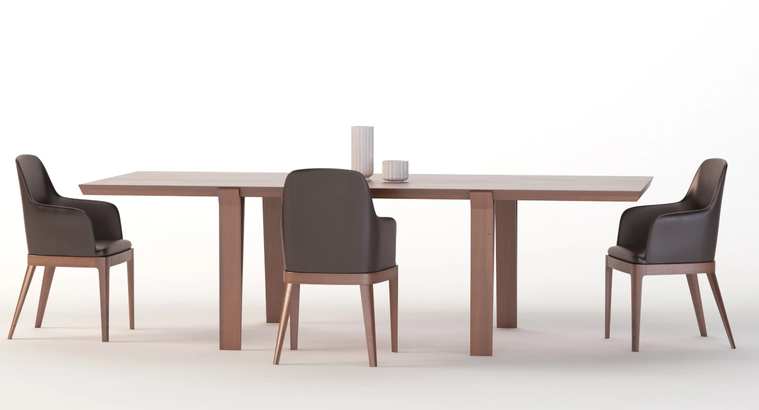 David Dining Table 102 And Chair 3D Model_08