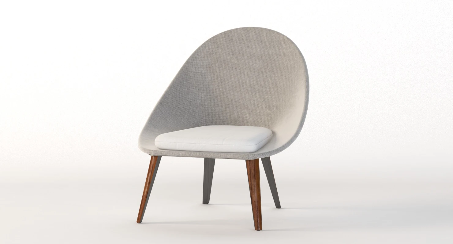 Dinosaur Egg Lounge Side Chair 3D Model_010