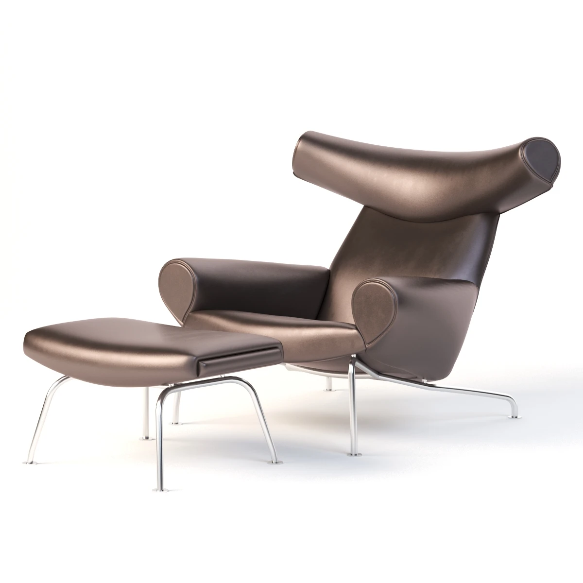 Ej 100 Oxchair Erik Jrgensen Easy Armchair By Hans J. Wegner 3D Model_03