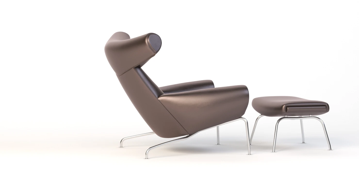 Ej 100 Oxchair Erik Jrgensen Easy Armchair By Hans J. Wegner 3D Model_05