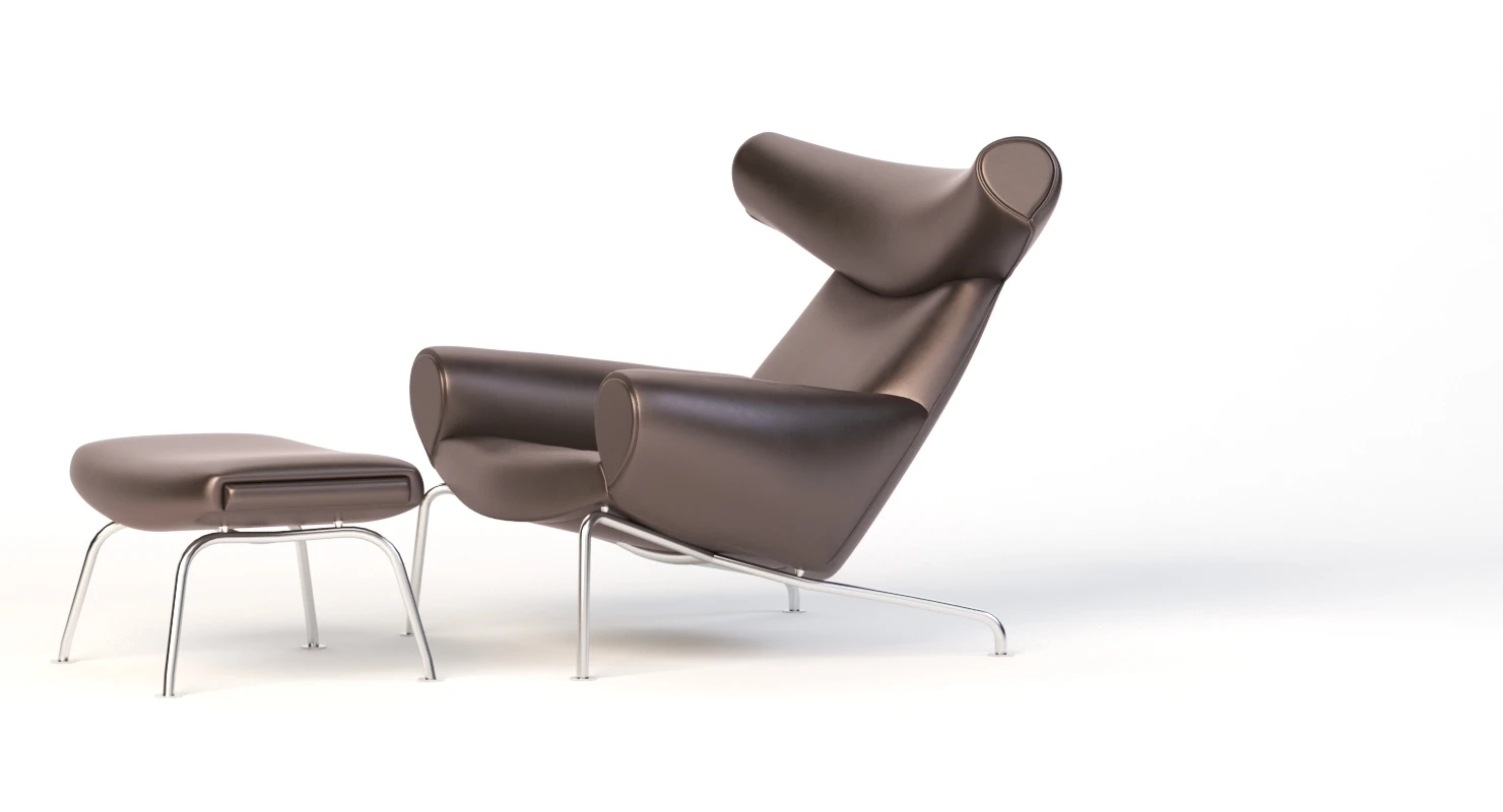 Ej 100 Oxchair Erik Jrgensen Easy Armchair By Hans J. Wegner 3D Model_08