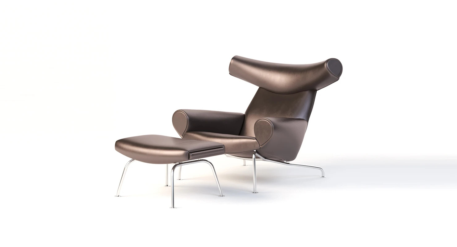 Ej 100 Oxchair Erik Jrgensen Easy Armchair By Hans J. Wegner 3D Model_01