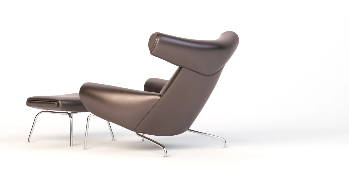 Ej 100 Oxchair Erik Jrgensen Easy Armchair By Hans J. Wegner 3D Model_07