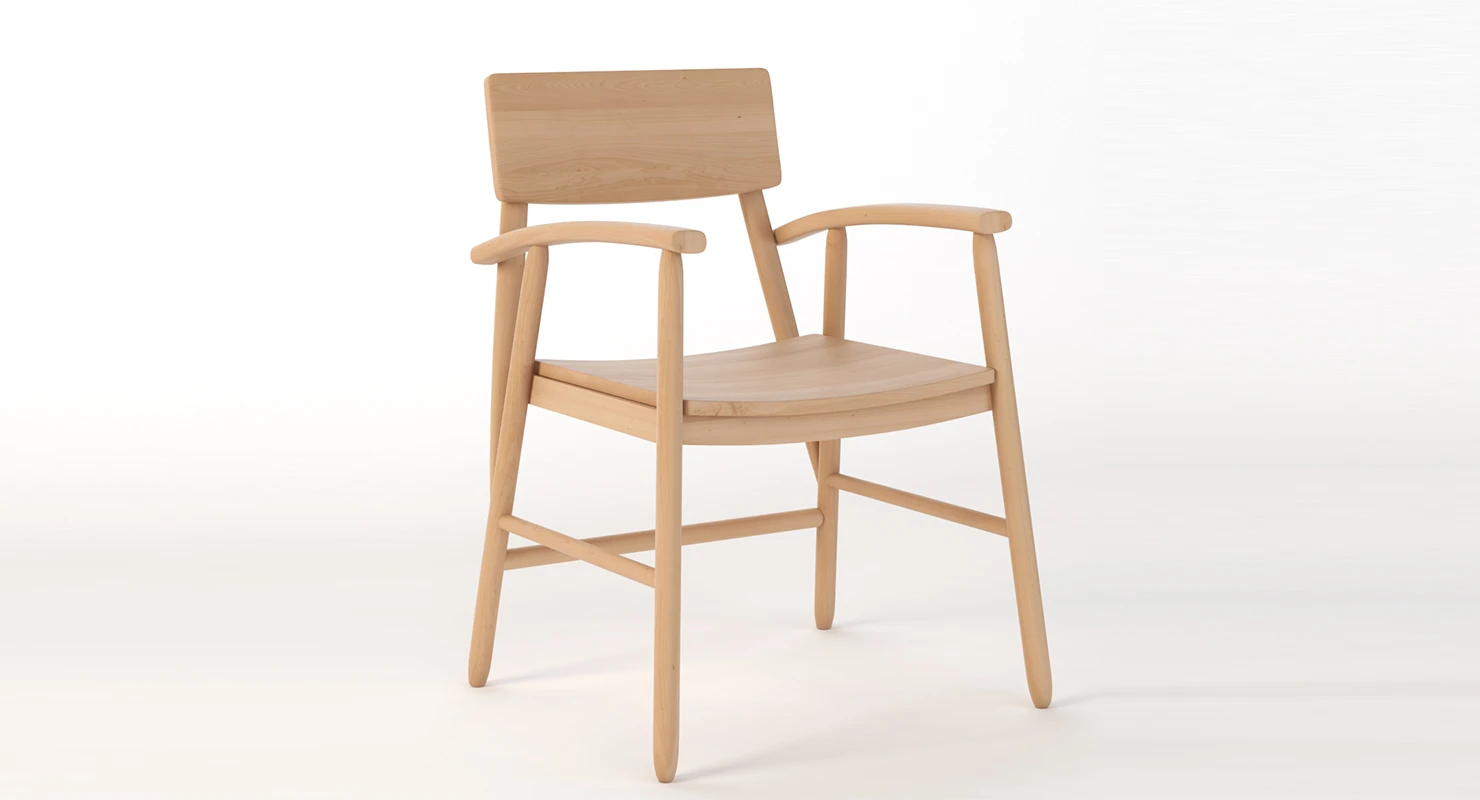 Ethnicraft Oak Bjorsing Armchair 3D Model_01