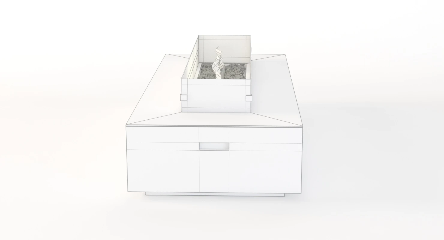 Fayette Linear Outdoor Fire-pit Fire Table 3D Model_010