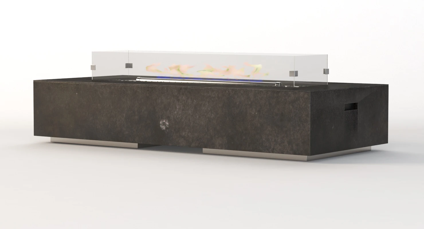 Fayette Linear Outdoor Fire-pit Fire Table 3D Model_06