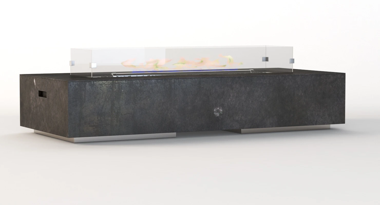 Fayette Linear Outdoor Fire-pit Fire Table 3D Model_07