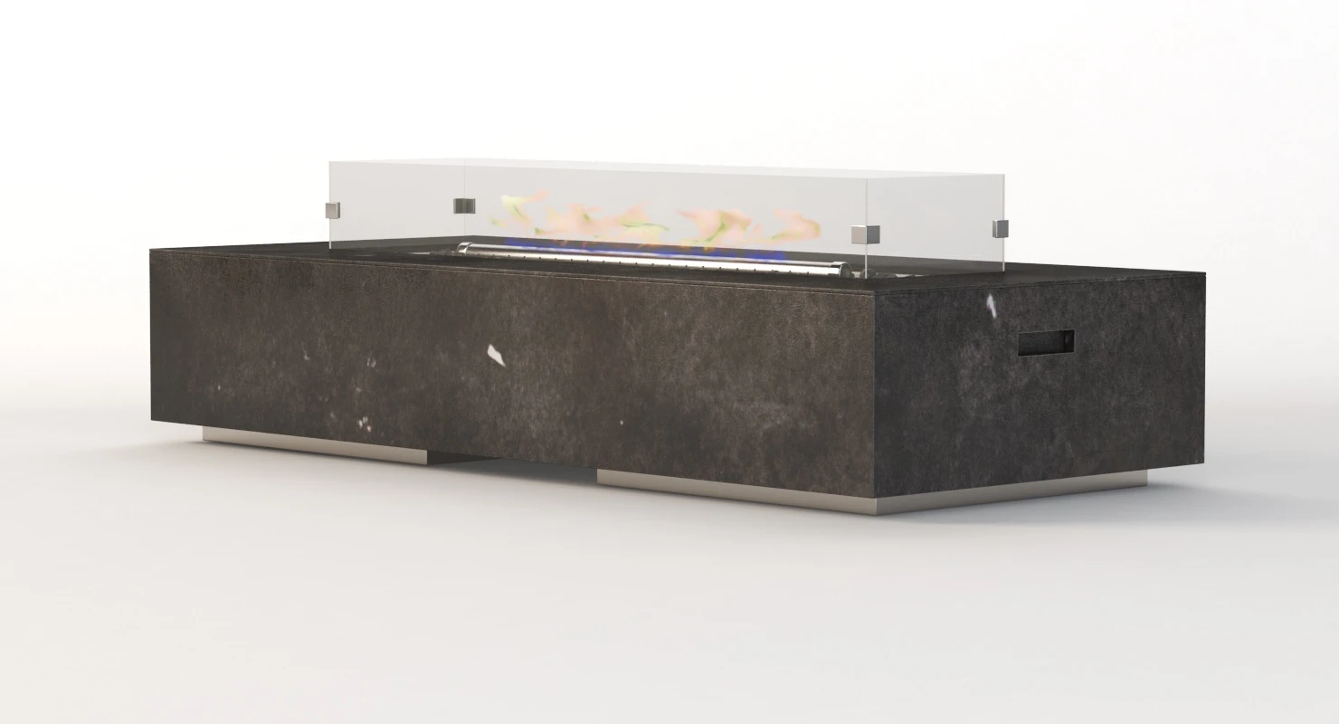 Fayette Linear Outdoor Fire-pit Fire Table 3D Model_03