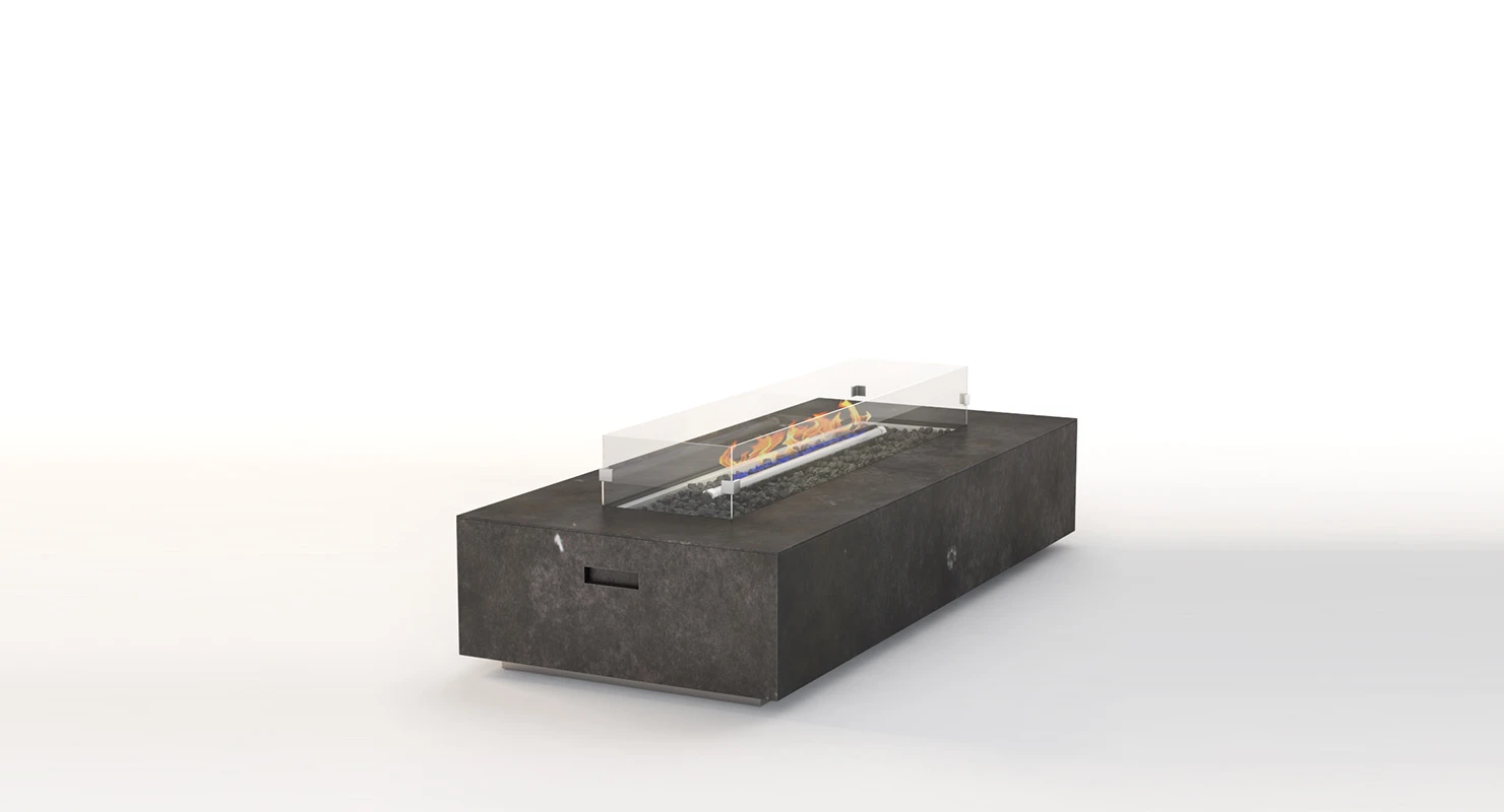 Fayette Linear Outdoor Fire-pit Fire Table 3D Model_01
