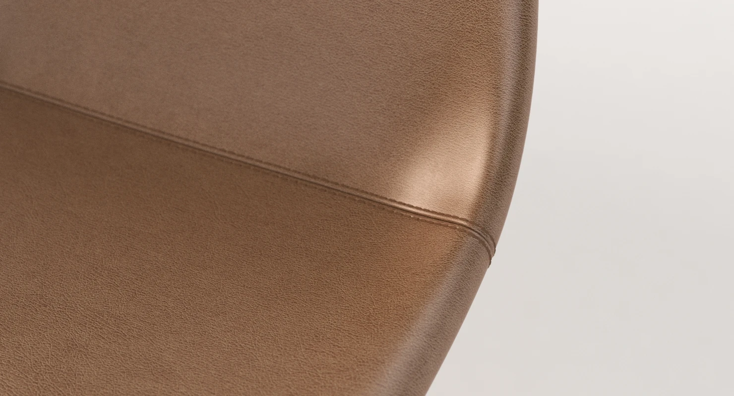 Fiber Wood Base Leather Bar Stool 3D Model_010