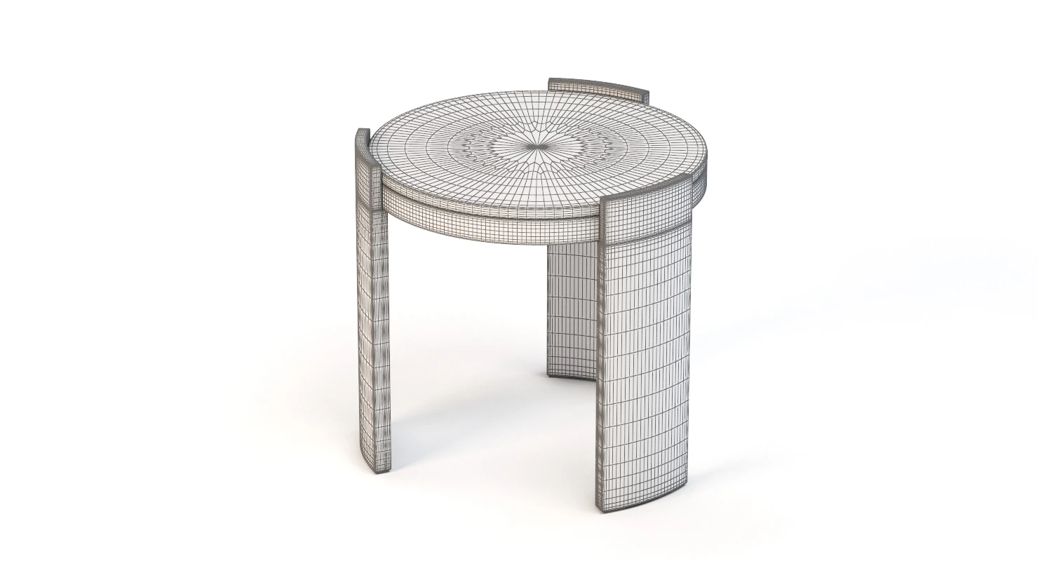 Figured Eucalyptus Bowen Round Side Table 3D Model_010